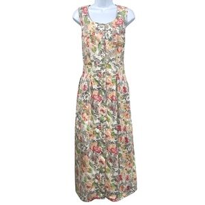 Cottagecore Shabby Chic Floral Sleeveless Maxi Dress